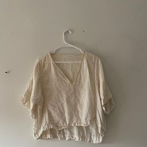 Vintage Linen Cropped Blouse